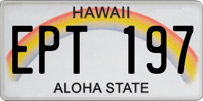 HI license plate EPT197