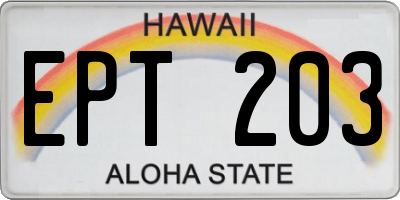 HI license plate EPT203