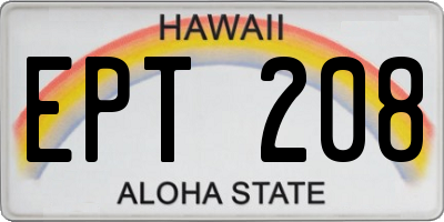 HI license plate EPT208
