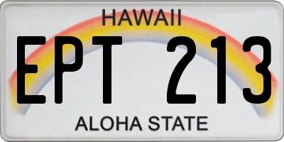 HI license plate EPT213