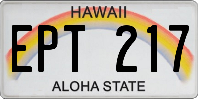 HI license plate EPT217
