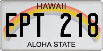 HI license plate EPT218