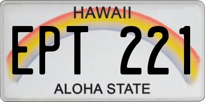 HI license plate EPT221