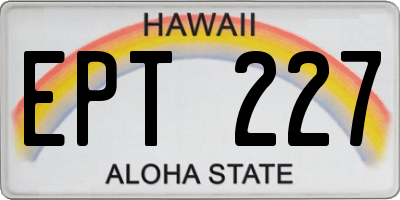 HI license plate EPT227