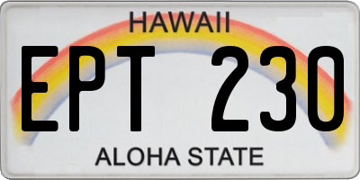HI license plate EPT230