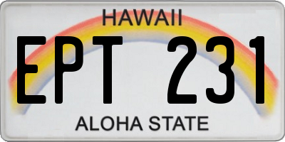 HI license plate EPT231