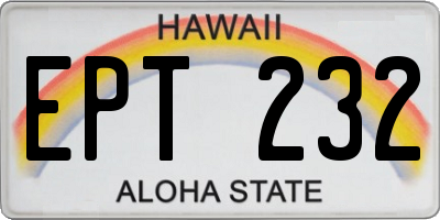 HI license plate EPT232
