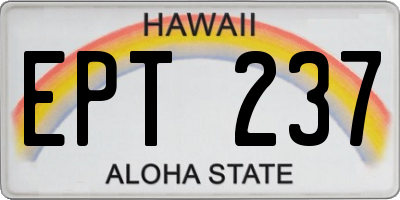 HI license plate EPT237