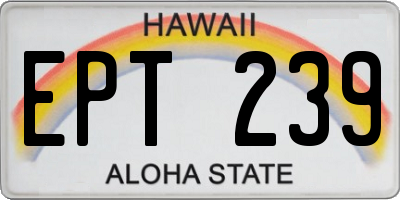 HI license plate EPT239