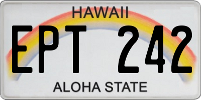 HI license plate EPT242