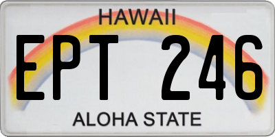 HI license plate EPT246