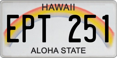 HI license plate EPT251