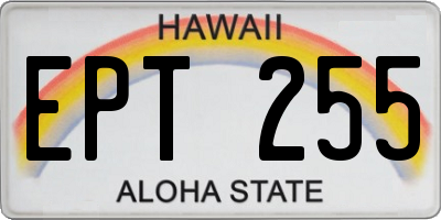 HI license plate EPT255