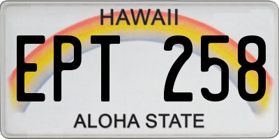 HI license plate EPT258