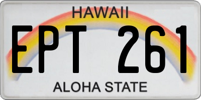 HI license plate EPT261