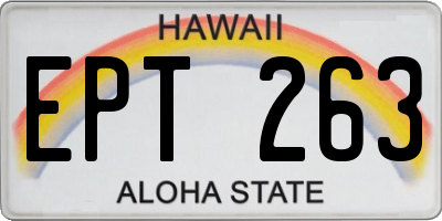 HI license plate EPT263