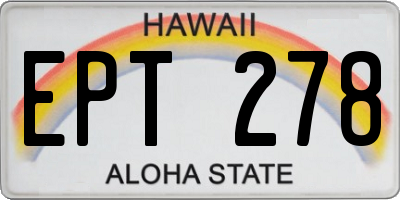 HI license plate EPT278