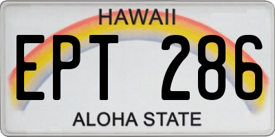 HI license plate EPT286