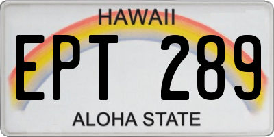 HI license plate EPT289
