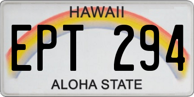 HI license plate EPT294