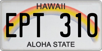 HI license plate EPT310