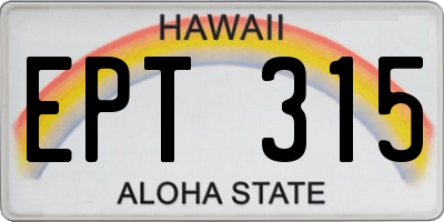 HI license plate EPT315