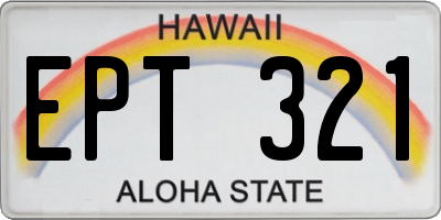 HI license plate EPT321