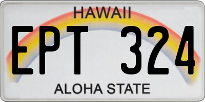 HI license plate EPT324