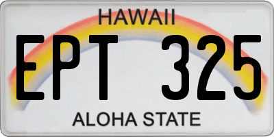 HI license plate EPT325