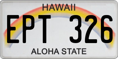 HI license plate EPT326