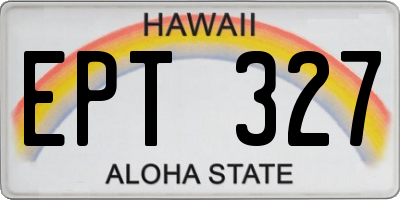 HI license plate EPT327