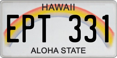 HI license plate EPT331