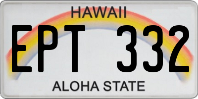 HI license plate EPT332