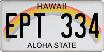 HI license plate EPT334