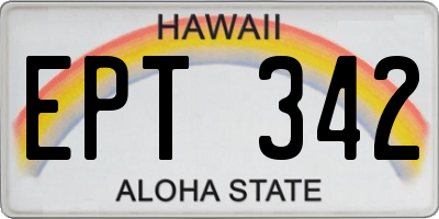 HI license plate EPT342