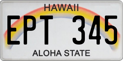 HI license plate EPT345
