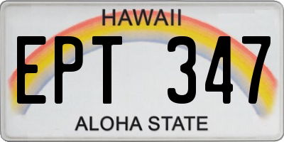 HI license plate EPT347