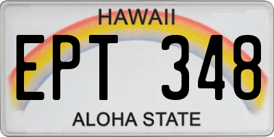HI license plate EPT348