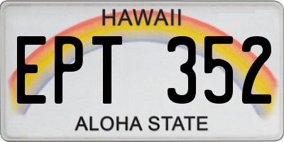 HI license plate EPT352