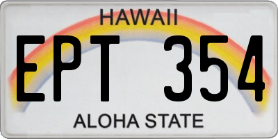 HI license plate EPT354