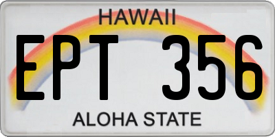 HI license plate EPT356