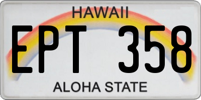 HI license plate EPT358