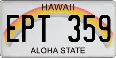 HI license plate EPT359