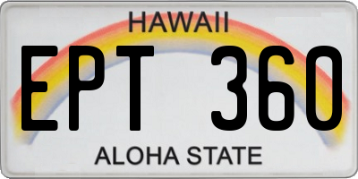 HI license plate EPT360