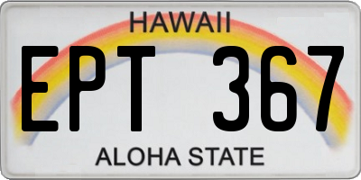 HI license plate EPT367