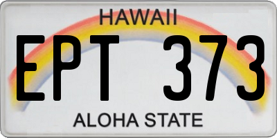 HI license plate EPT373