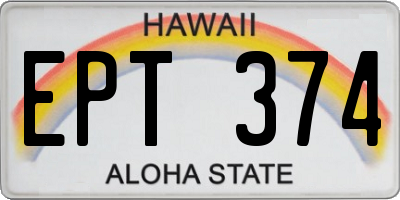 HI license plate EPT374