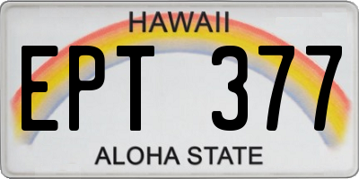 HI license plate EPT377