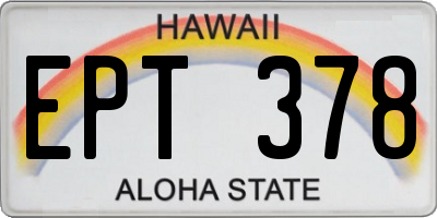 HI license plate EPT378