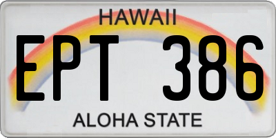 HI license plate EPT386